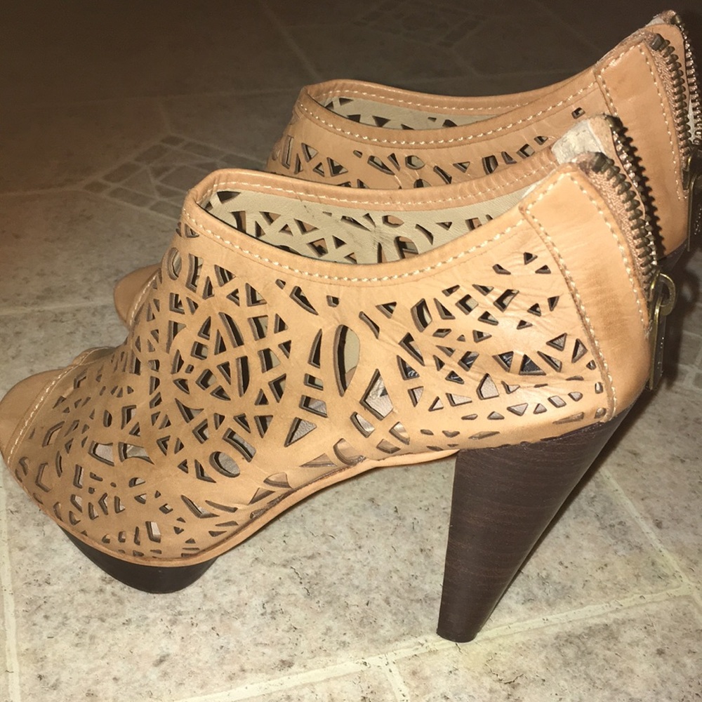 Mea Shadow Tan Nelita Platform Cut Out Booties View 3